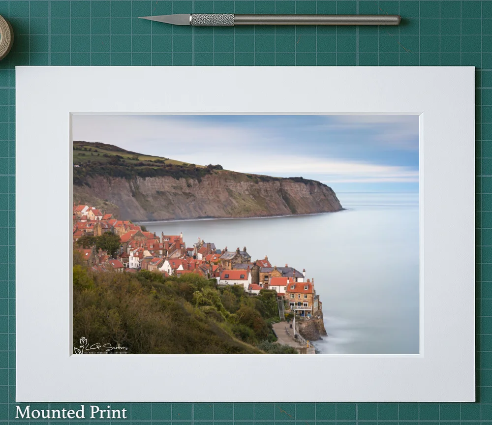 Tranquil Robin Hood's Bay Yorkshire Coast 2 Tranquil Robin Hood's Bay Yorkshire Coast - Landscape-Mounted-Print