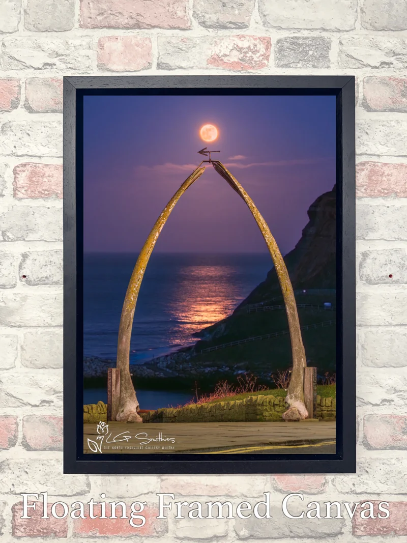 Warm Moonrise Over Whitby Whalebones 7 Warm Moonrise Over Whitby Whalebones - Float-Frame-Canvas-Portrait