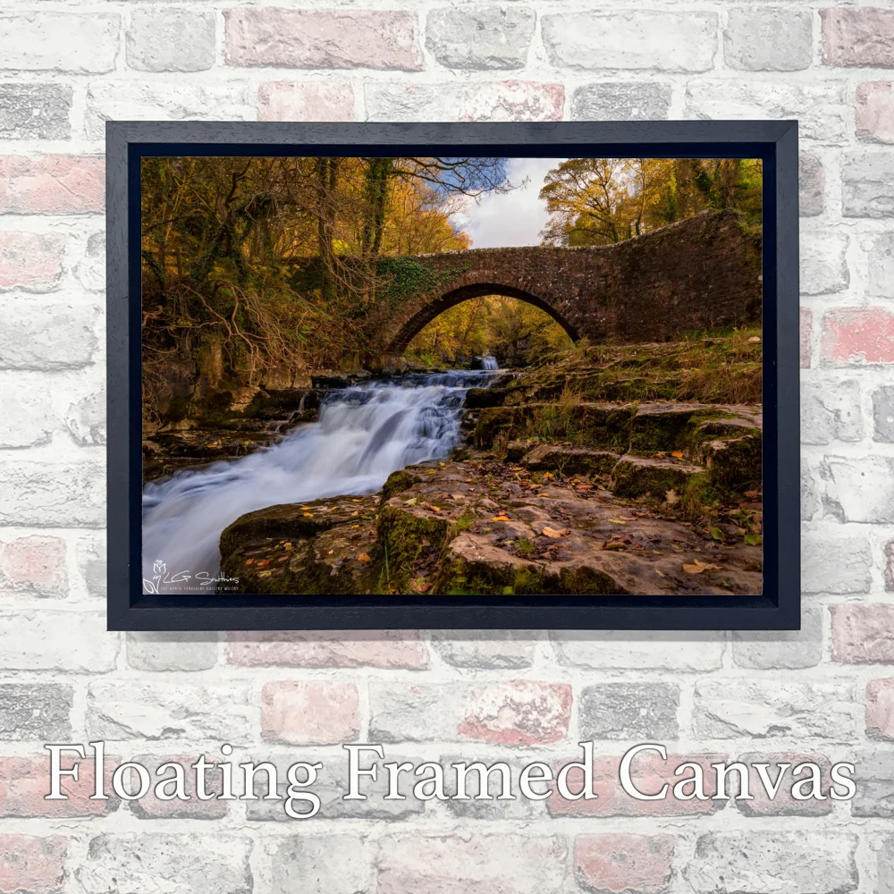 West Burton Falls Old Bridge 3 West Burton Falls Old Bridge - Landscape-Float-Frame-Canvas