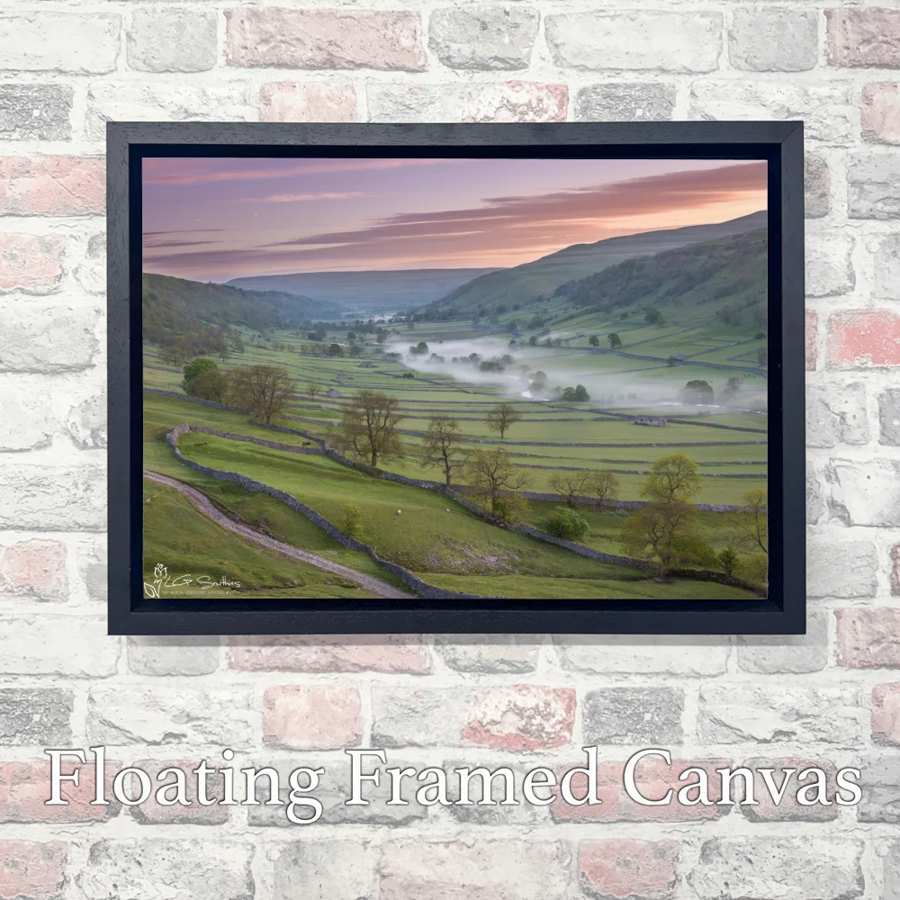 Wharfedale Valley 3 Wharfedale Valley - Landscape-Float-Frame-Canvas