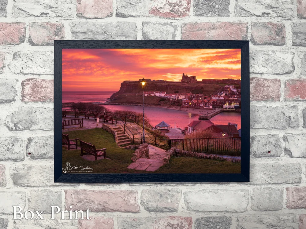 Whitby Abbey Across the Esk at Sunrise 4 Whitby Abbey Across the Esk at Sunrise - Landscape-Box-Print