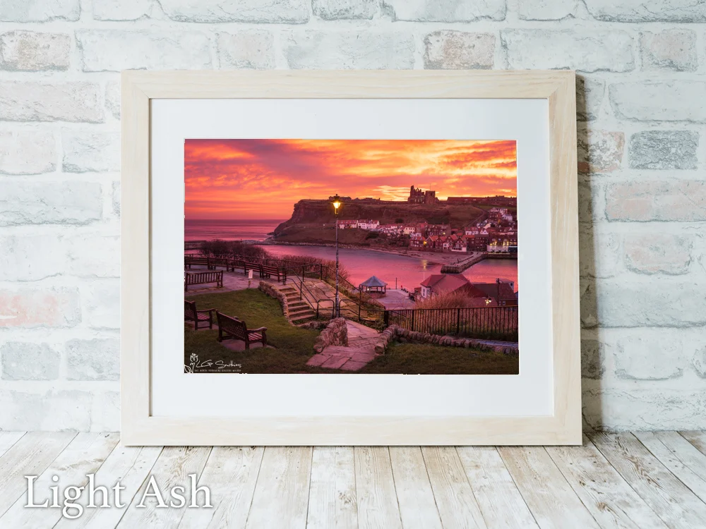 Whitby Abbey Across the Esk at Sunrise 5 Whitby Abbey Across the Esk at Sunrise - Light-Ash-Landscape-Frame