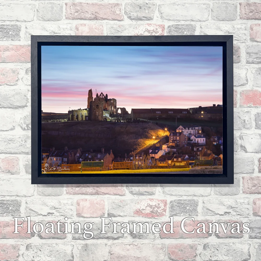 Whitby Abbey And Its 199 Steps 3 Whitby Abbey And Its 199 Steps - Landscape-Float-Frame-Canvas