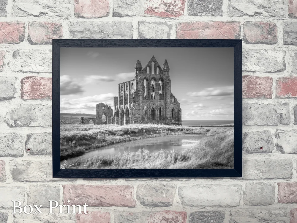 Whitby Abbey Black And White 4 Whitby Abbey Black And White - Landscape-Box-Print