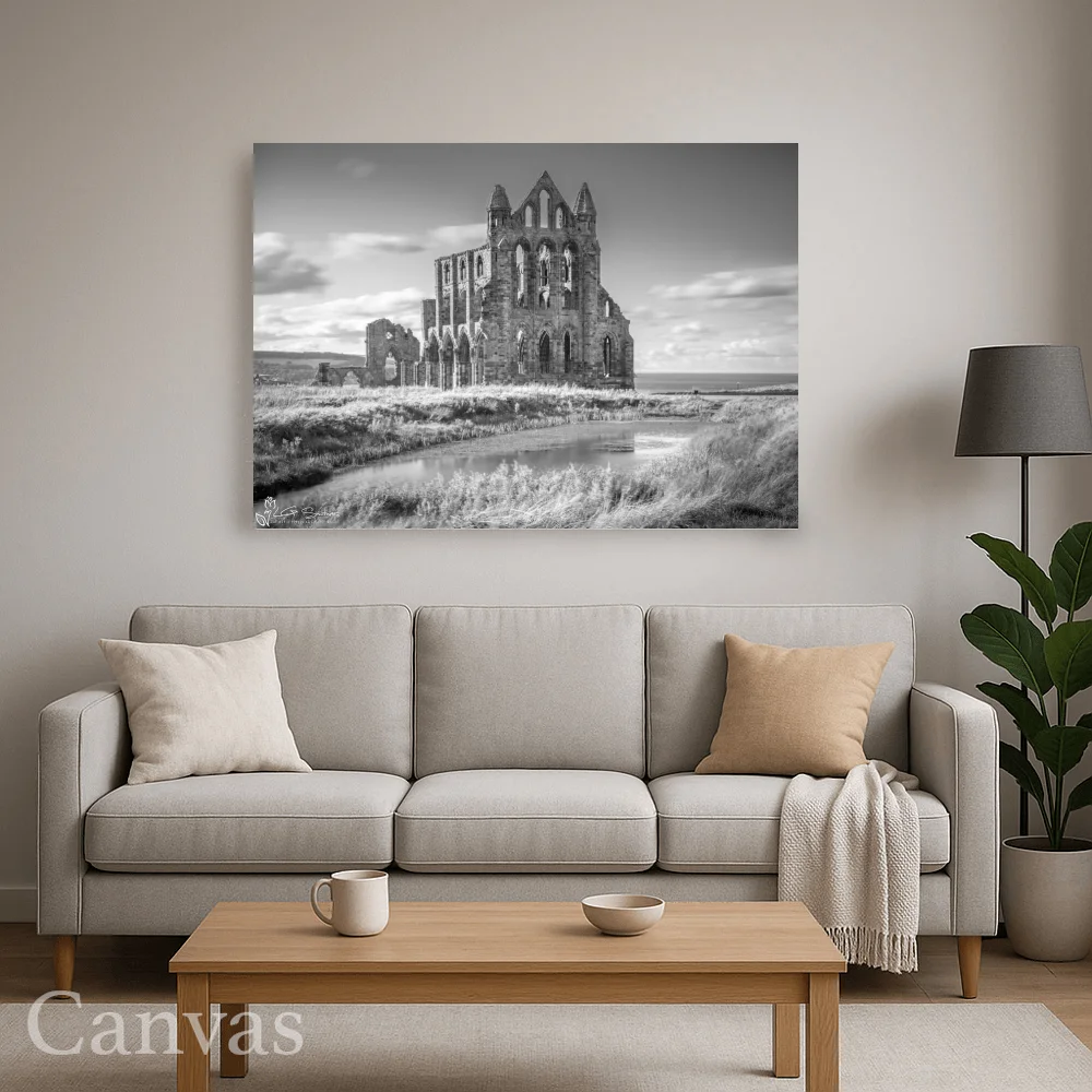 Whitby Abbey Black And White 8 Whitby Abbey Black And White - Wall-art-for-living-room-landscape