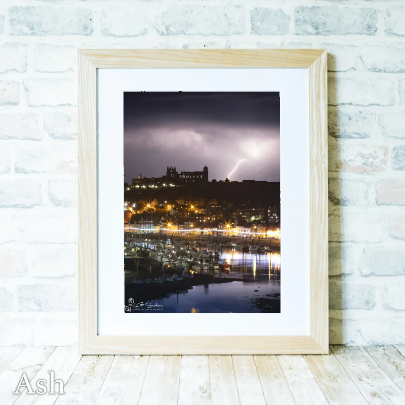 Whitby Abbey Lightning 4 Whitby Abbey Lightning - Ash-Portrait-Frame