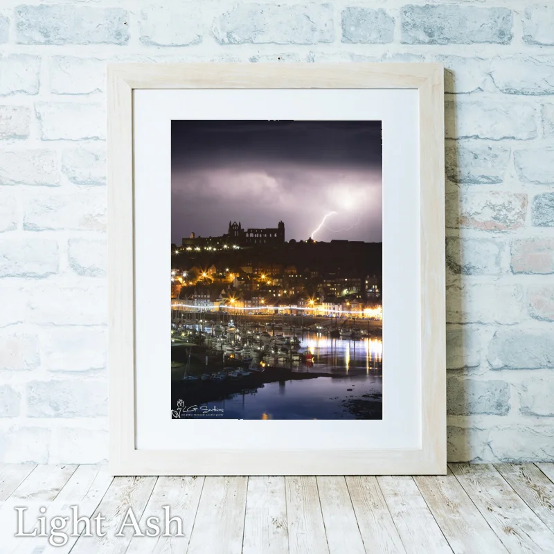 Whitby Abbey Lightning 2 Whitby Abbey Lightning - Light-Ash-Portrait-Frame