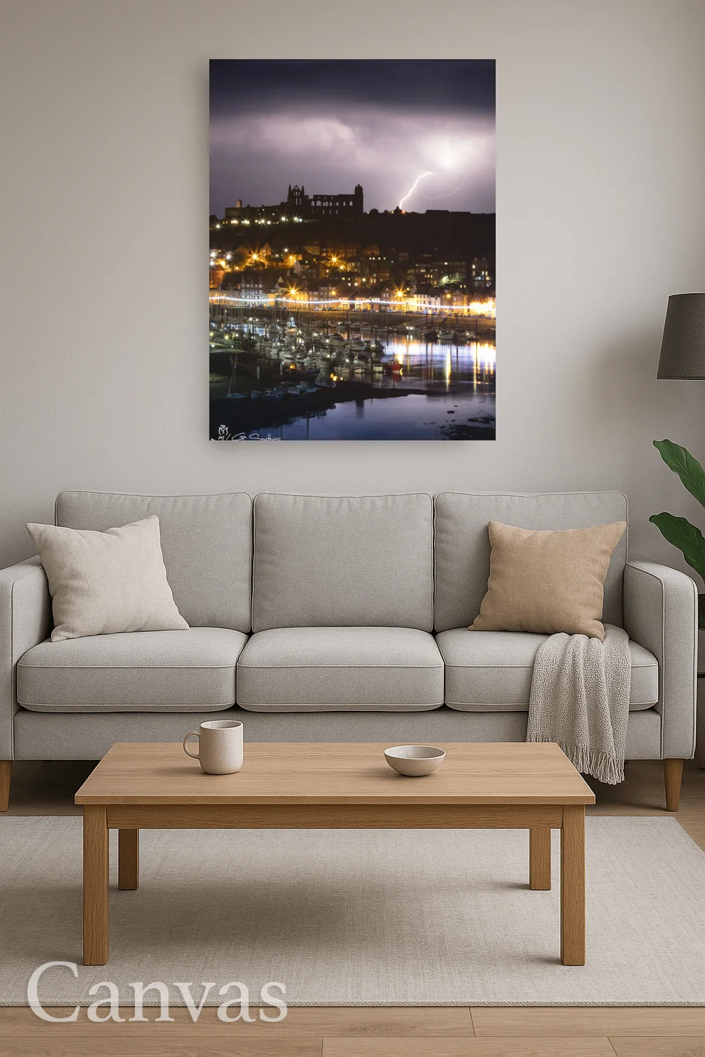 Whitby Abbey Lightning 8 Whitby Abbey Lightning - Wall-art-for-living-room-portrait