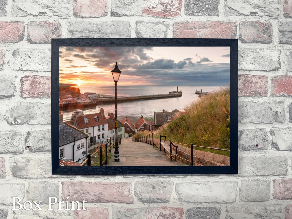 Whitby Abbey Steps At Sunset 4 Whitby Abbey Steps At Sunset - Landscape-Box-Print