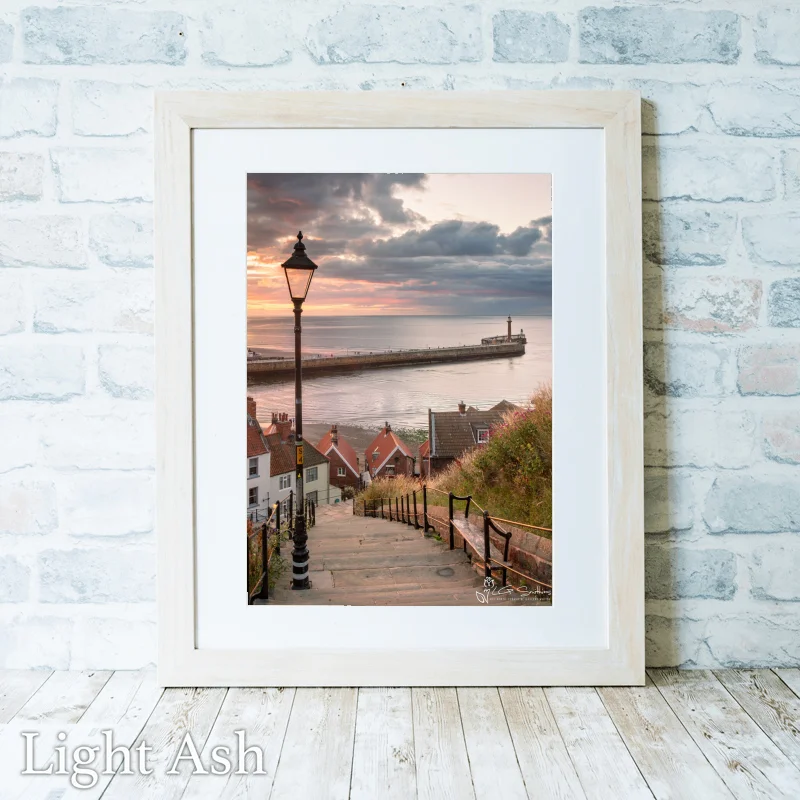 Whitby Abbey Steps At Sunset Portrait 2 Whitby Abbey Steps At Sunset Portrait - Light-Ash-Portrait-Frame