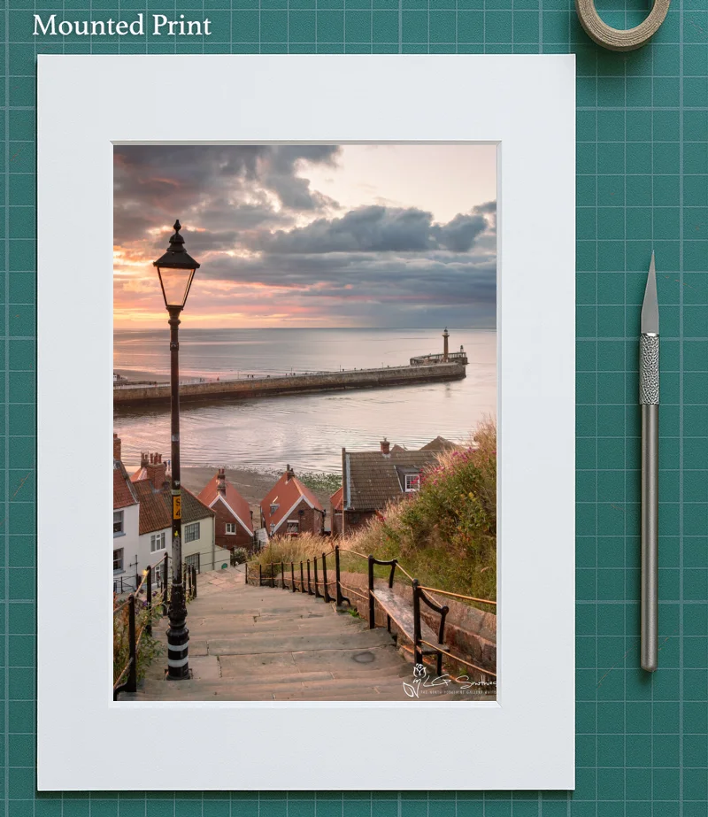 Whitby Abbey Steps At Sunset Portrait 5 Whitby Abbey Steps At Sunset Portrait - Mounted-Print-Portrait
