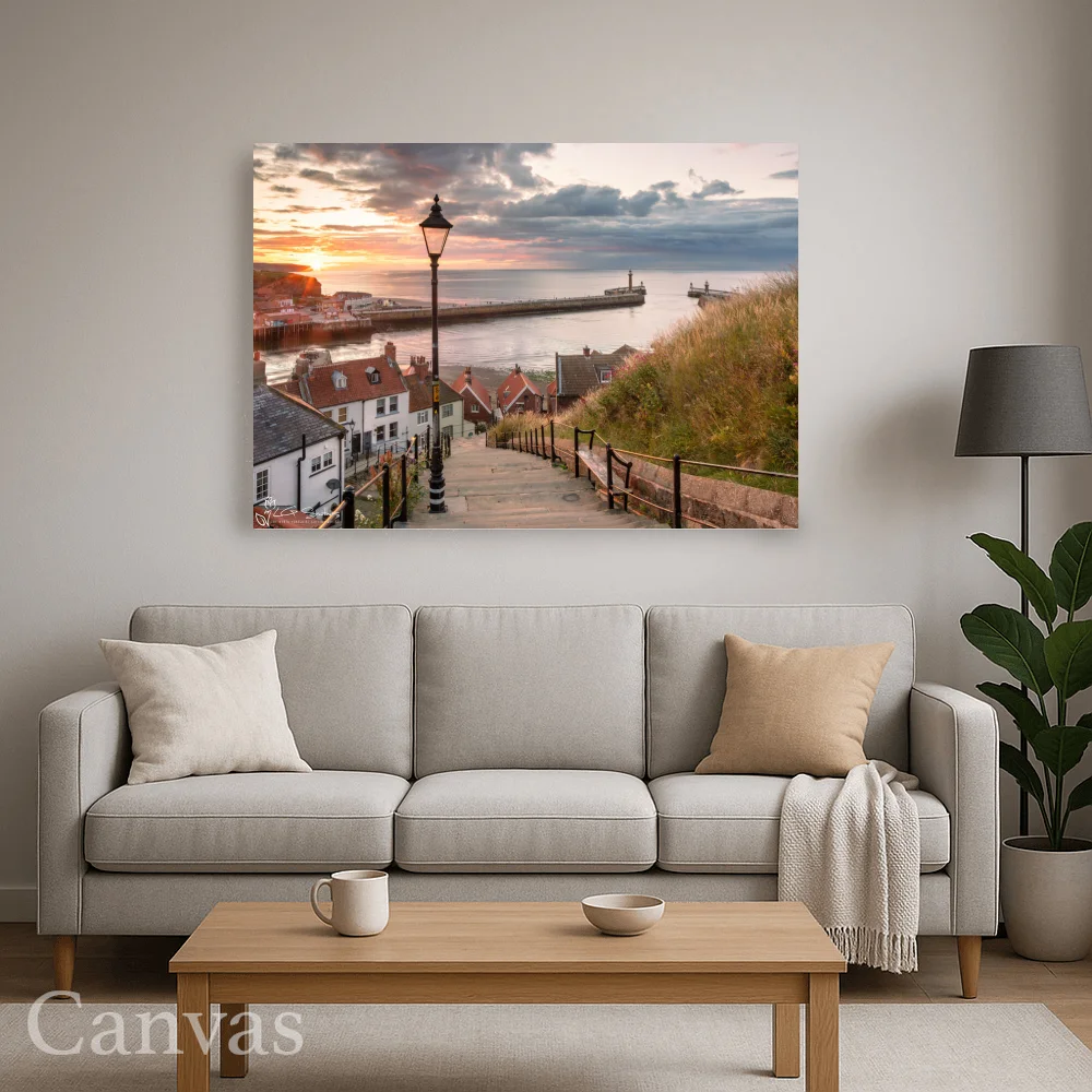 Whitby Abbey Steps At Sunset 8 Whitby Abbey Steps At Sunset - Wall-art-for-living-room-landscape