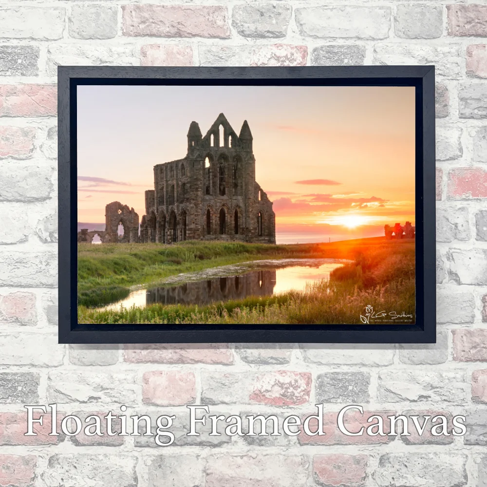 Whitby Abbey Summer Sunset 3 Whitby Abbey Summer Sunset - Landscape-Float-Frame-Canvas