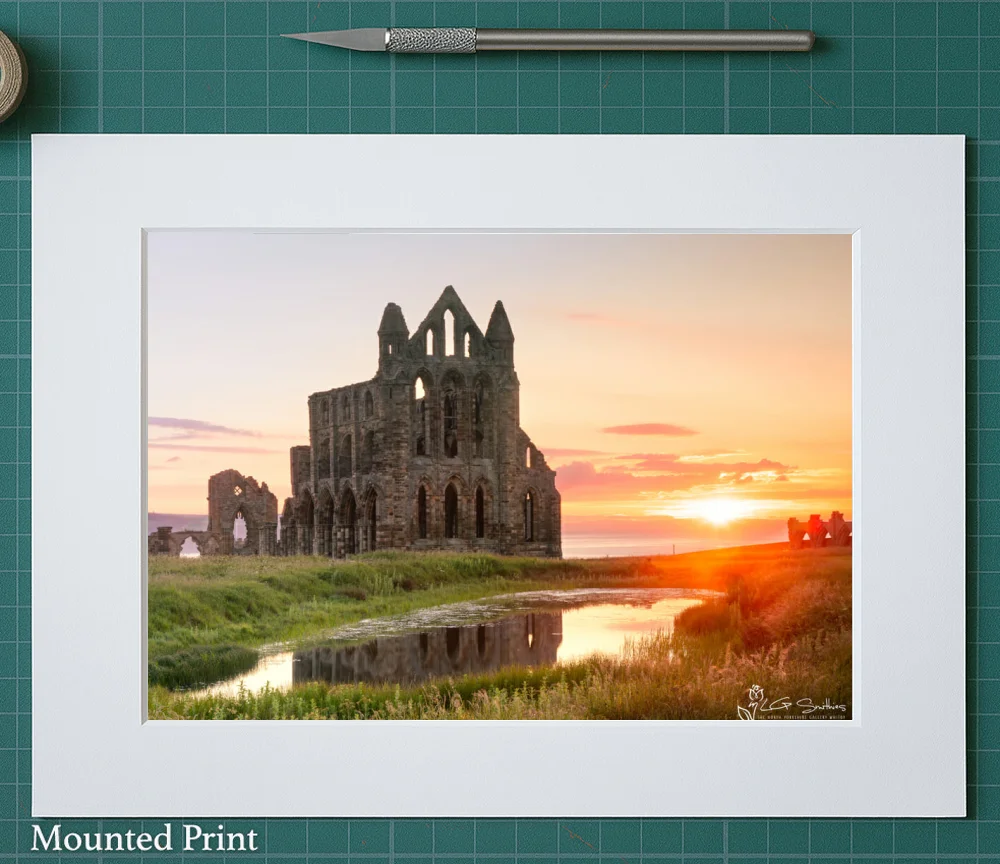 Whitby Abbey Summer Sunset 2 Whitby Abbey Summer Sunset - Landscape-Mounted-Print