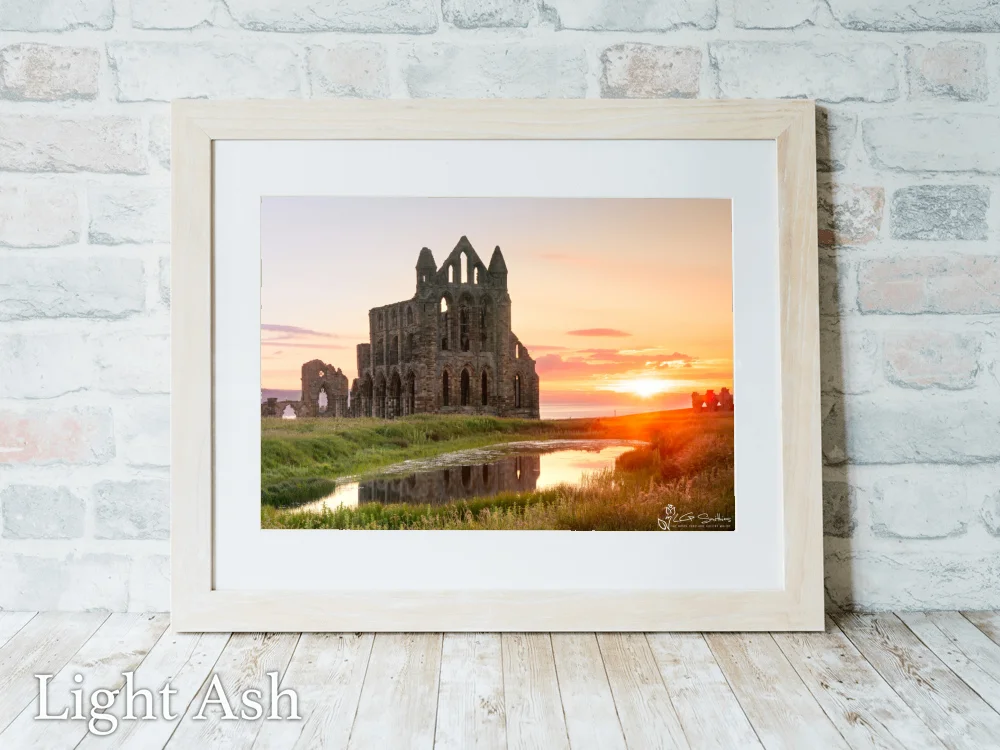 Whitby Abbey Summer Sunset 5 Whitby Abbey Summer Sunset - Light-Ash-Landscape-Frame