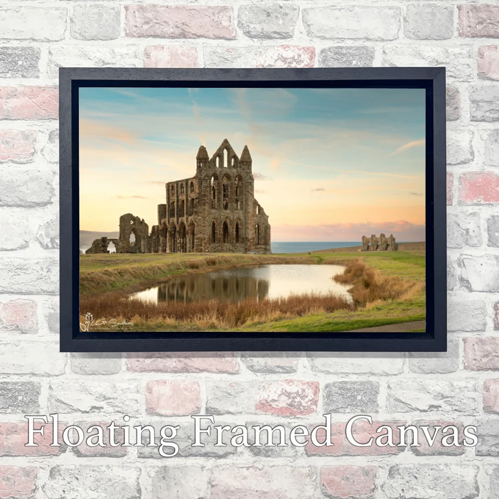 Whitby Abbey Winter Sunset 3 Whitby Abbey Winter Sunset - Landscape-Float-Frame-Canvas