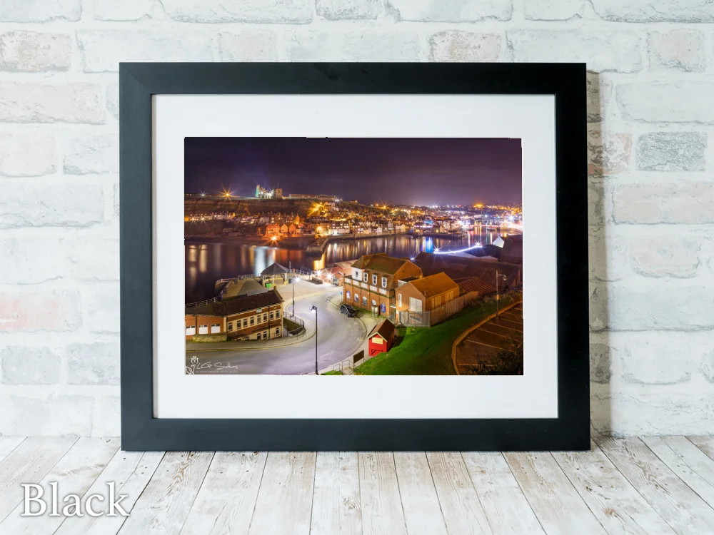 Whitby and The Illuminated Abbey 6 Whitby and The Illuminated Abbey - Black-Landscape-Frame