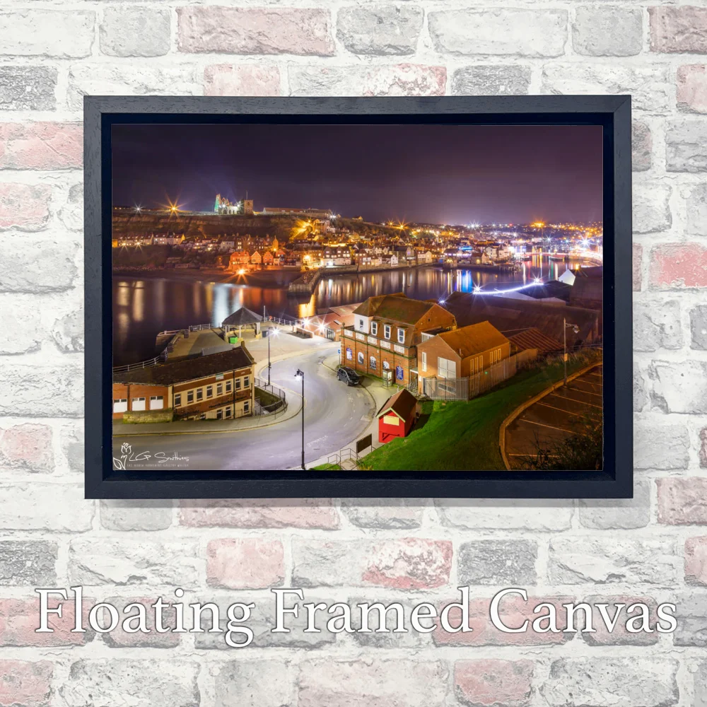 Whitby and The Illuminated Abbey 3 Whitby and The Illuminated Abbey - Landscape-Float-Frame-Canvas