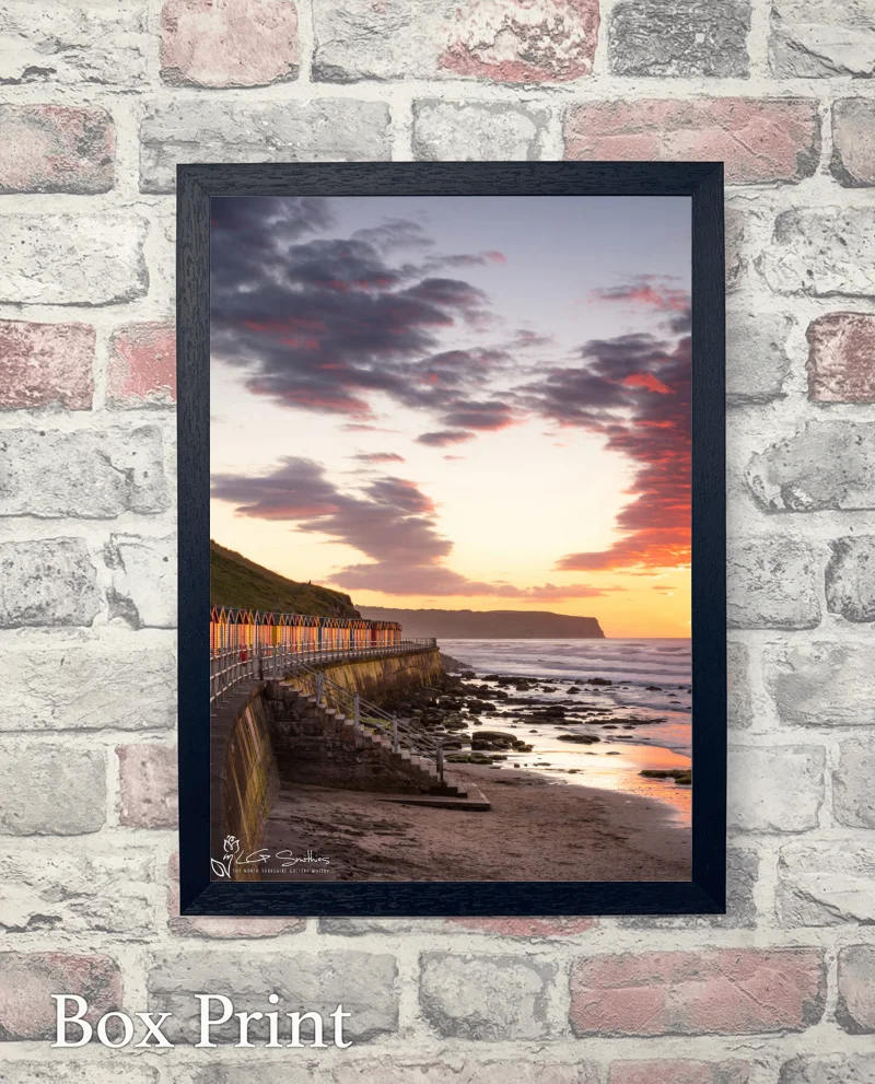 Whitby Beach Huts Summers Night 6 Whitby Beach Huts Summers Night - Box-Print-Portrait