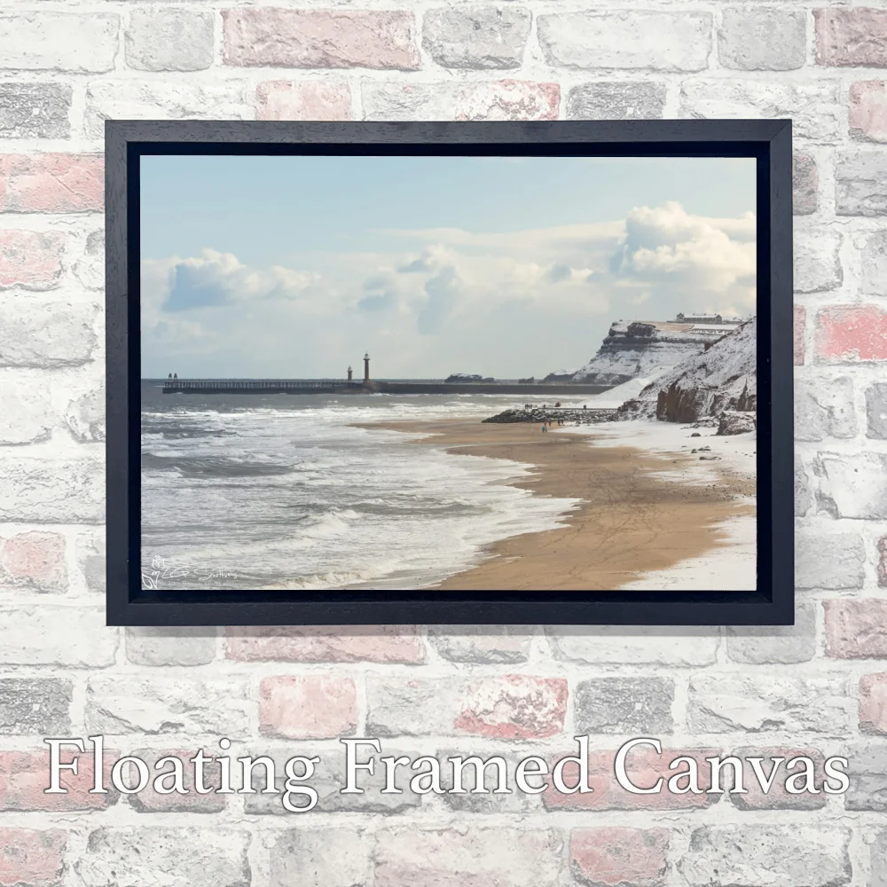 Whitby Beach In The Snow 3 Whitby Beach In The Snow - Landscape-Float-Frame-Canvas