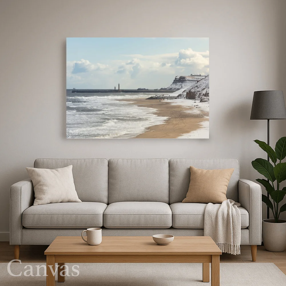 Whitby Beach In The Snow 8 Whitby Beach In The Snow - Wall-art-for-living-room-landscape