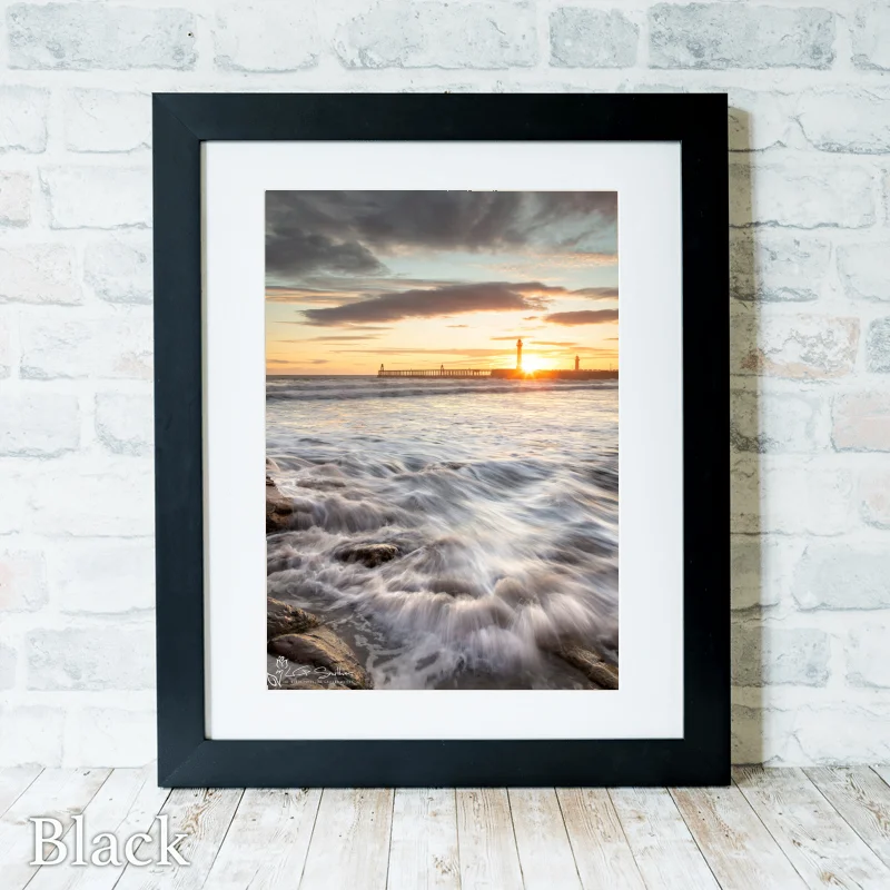 Whitby Beach Sunrise 3 Whitby Beach Sunrise - Black-Portrait-Frame