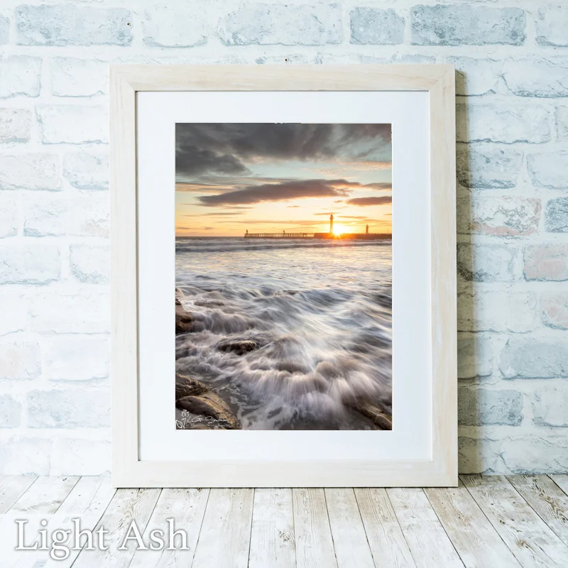 Whitby Beach Sunrise 2 Whitby Beach Sunrise - Light-Ash-Portrait-Frame