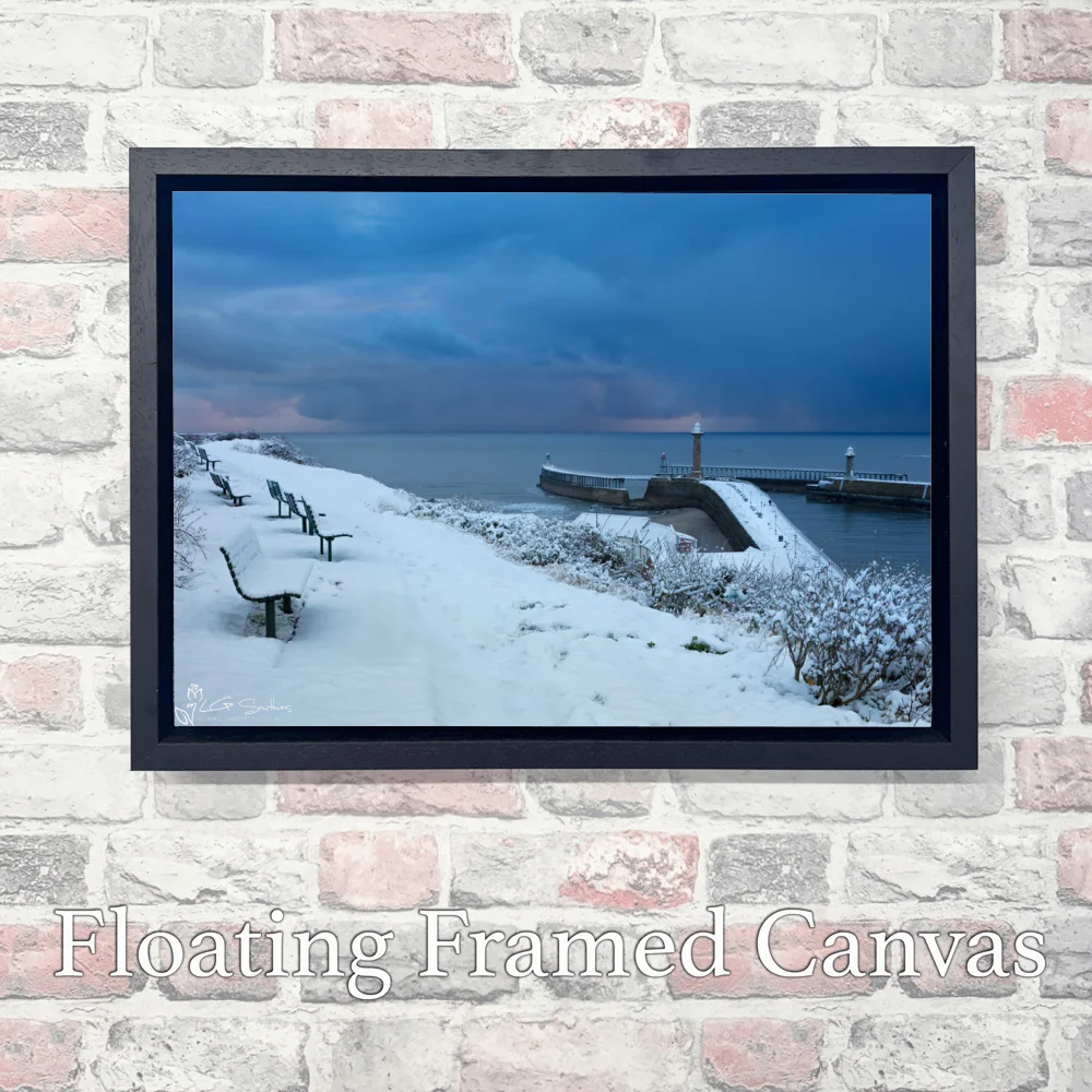 Whitby Coast In The Snow 3 Whitby Coast In The Snow - Landscape-Float-Frame-Canvas