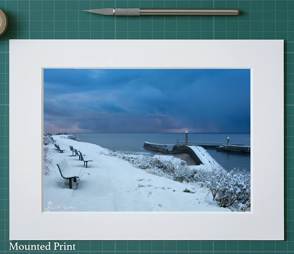 Whitby Coast In The Snow 2 Whitby Coast In The Snow - Landscape-Mounted-Print
