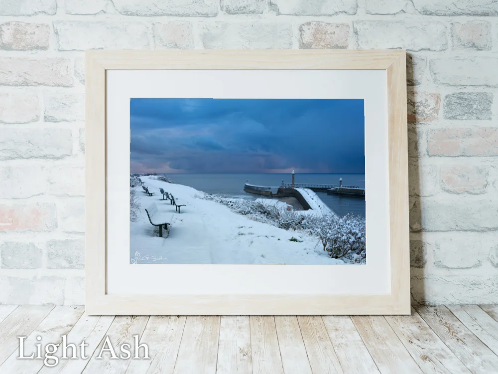 Whitby Coast In The Snow 5 Whitby Coast In The Snow - Light-Ash-Landscape-Frame