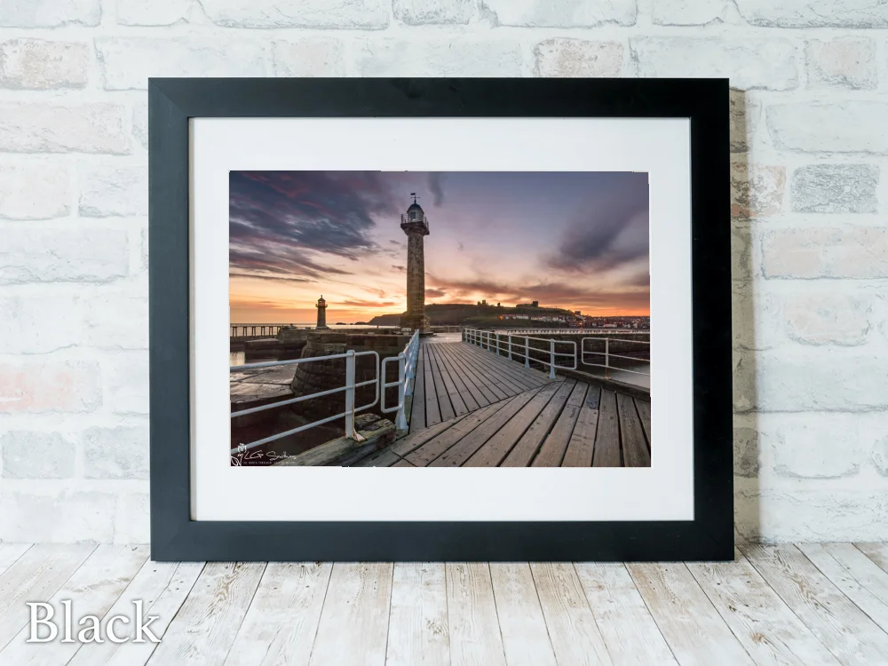 Whitby First Light 6 Whitby First Light - Black-Landscape-Frame