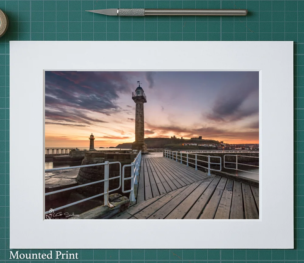 Whitby First Light 2 Whitby First Light - Landscape-Mounted-Print