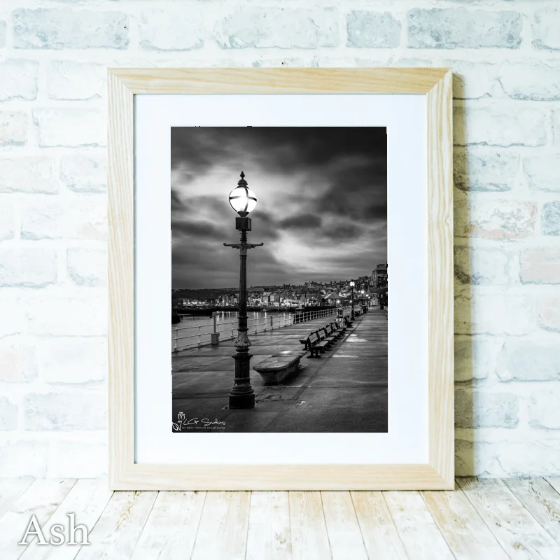 Whitby From The Harbour Black And White 4 Whitby From The Harbour Black And White - Ash-Portrait-Frame