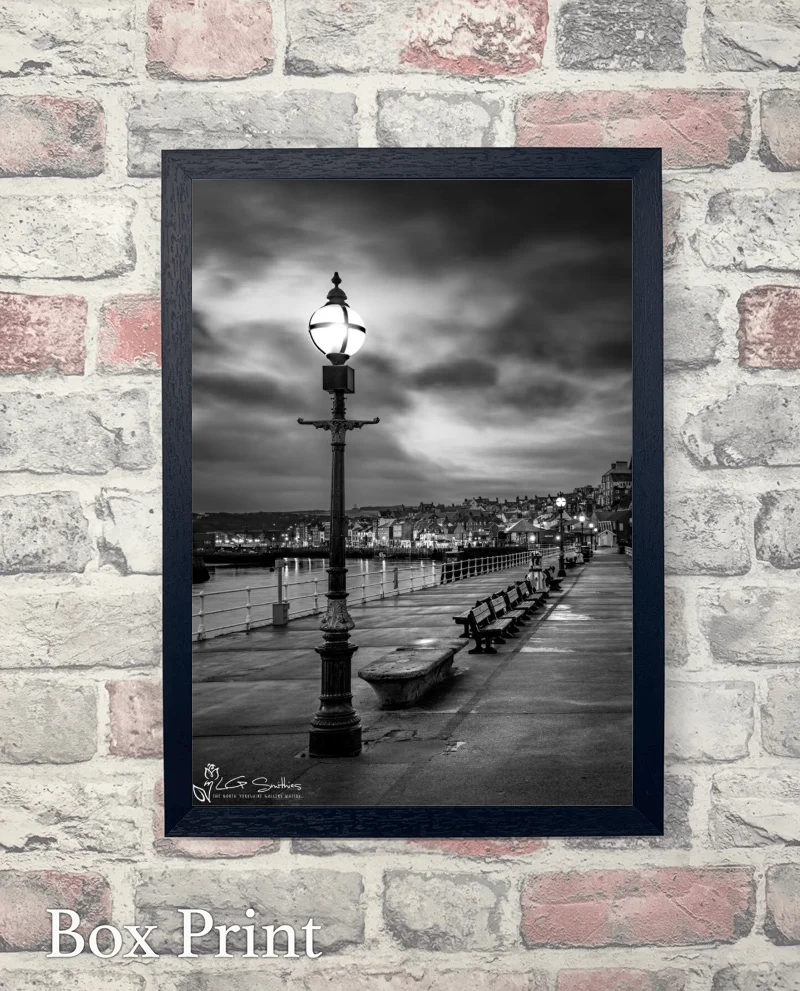 Whitby From The Harbour Black And White 6 Whitby From The Harbour Black And White - Box-Print-Portrait