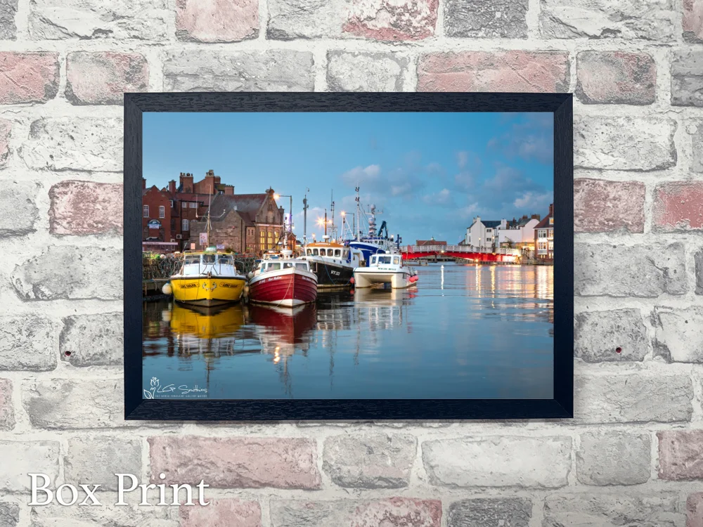 Whitby Harbour At Night 4 Whitby Harbour At Night - Landscape-Box-Print