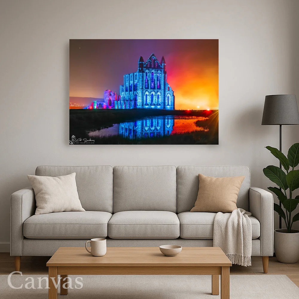 Whitby Illuminated Abbey Wall-art-for-living-room-landscape Whitby Illuminated Abbey - Wall-art-for-living-room-landscape