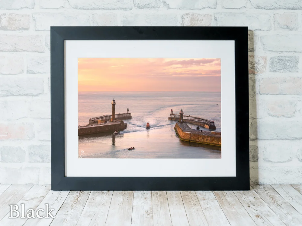 Whitby Lifeboat Returning Home 6 Whitby Lifeboat Returning Home - Black-Landscape-Frame