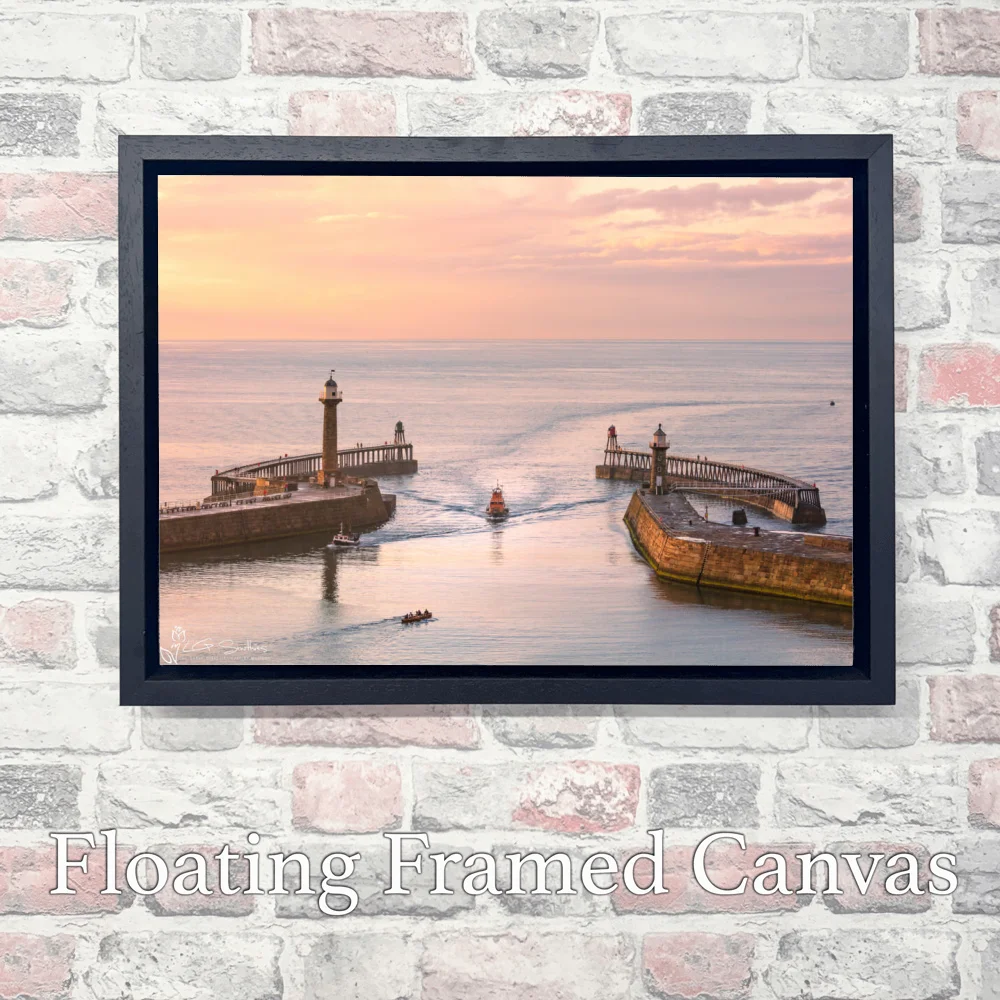 Whitby Lifeboat Returning Home 3 Whitby Lifeboat Returning Home - Landscape-Float-Frame-Canvas