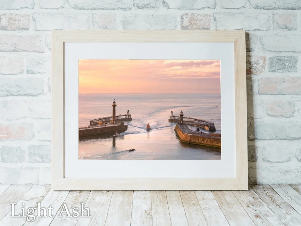Whitby Lifeboat Returning Home 5 Whitby Lifeboat Returning Home - Light-Ash-Landscape-Frame