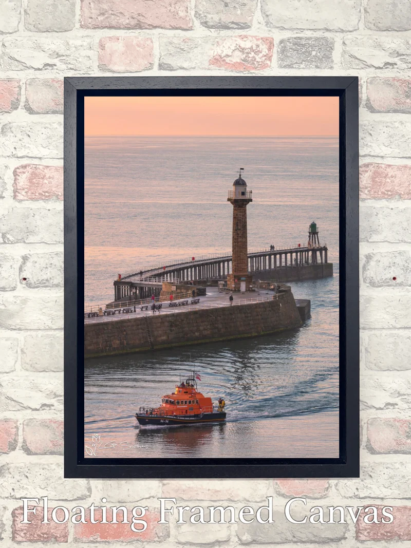 Whitby Lifeboat Returns To Port 7 Whitby Lifeboat Returns To Port - Float-Frame-Canvas-Portrait