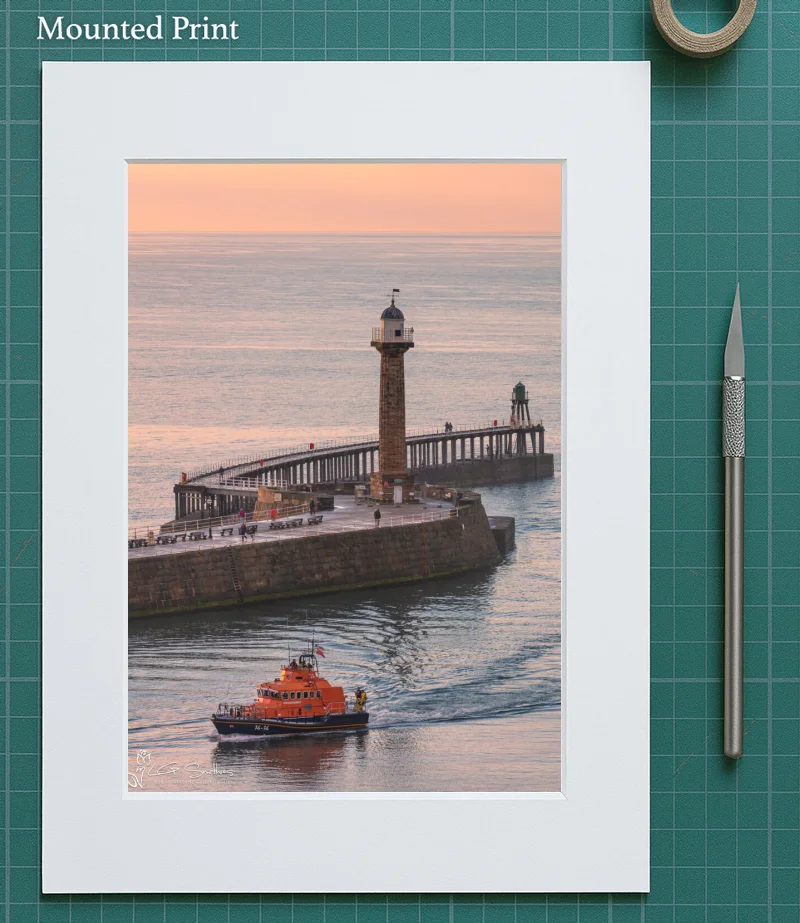 Whitby Lifeboat Returns To Port 5 Whitby Lifeboat Returns To Port - Mounted-Print-Portrait