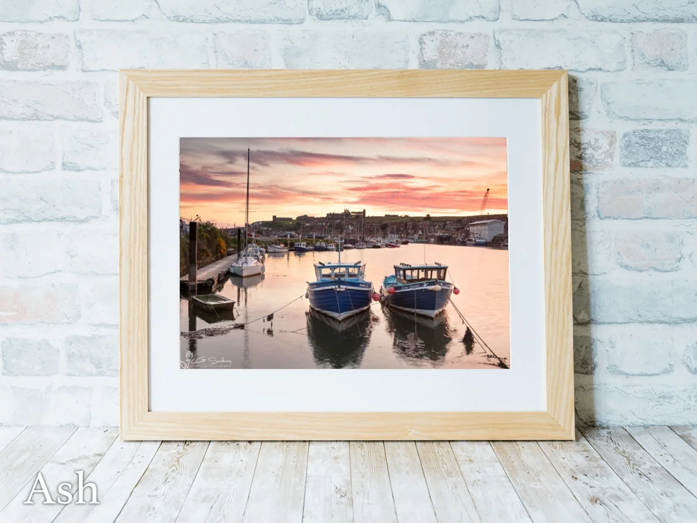 Whitby Marina At Dawn 7 Whitby Marina At Dawn - Ash-Landscape-Frame