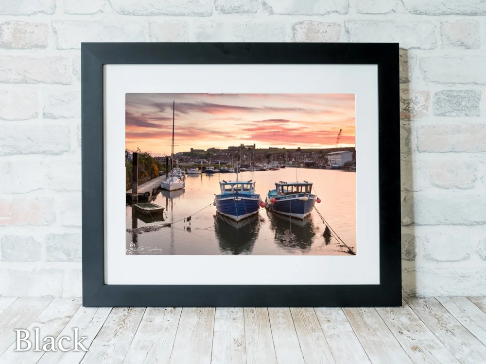 Whitby Marina At Dawn 6 Whitby Marina At Dawn - Black-Landscape-Frame