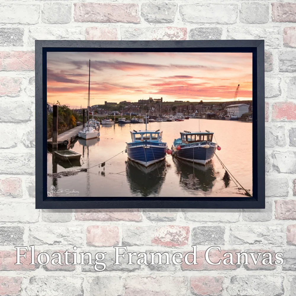 Whitby Marina At Dawn 3 Whitby Marina At Dawn - Landscape-Float-Frame-Canvas