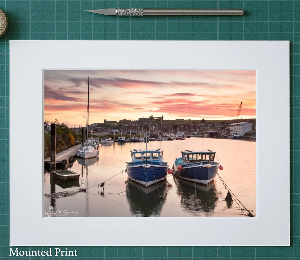 Whitby Marina At Dawn 2 Whitby Marina At Dawn - Landscape-Mounted-Print