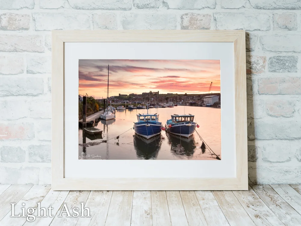 Whitby Marina At Dawn 5 Whitby Marina At Dawn - Light-Ash-Landscape-Frame