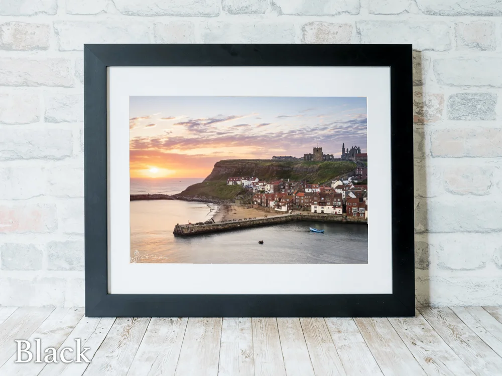 Whitby Morning 6 Whitby Morning - Black-Landscape-Frame