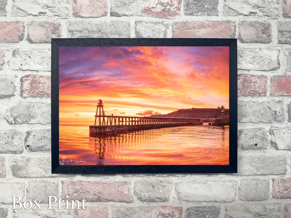 Whitby Pier At Sunrise 4 Whitby Pier At Sunrise - Landscape-Box-Print