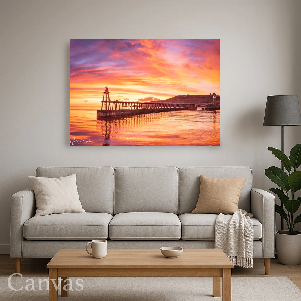 Whitby Pier At Sunrise 8 Whitby Pier At Sunrise - Wall-art-for-living-room-landscape