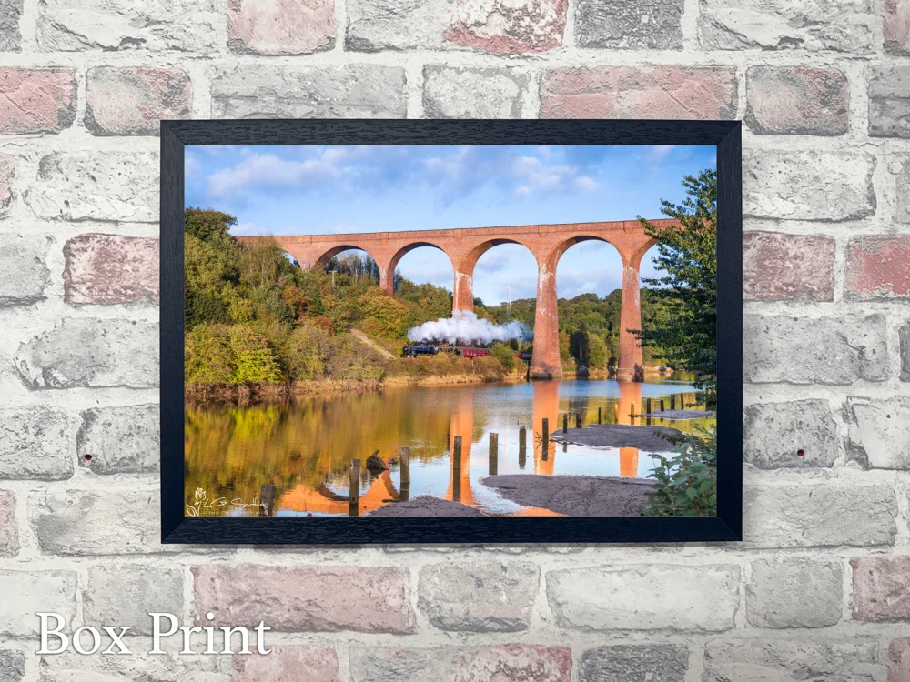 Whitby Steam Train At Larpool Viaduct 4 Whitby Steam Train At Larpool Viaduct - Landscape-Box-Print